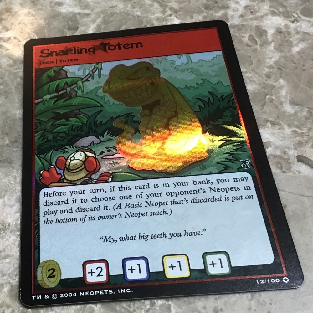 HARD TO FIND 2004 NEOPET CARD Snarling Totem MINT CONDITION!!!
